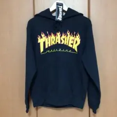 (美品)THRASHER /スラッシャーFLAMEパーカー　ブラックM