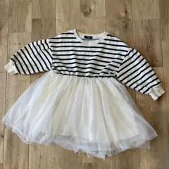 ストライプ ワンピース チュールスカート