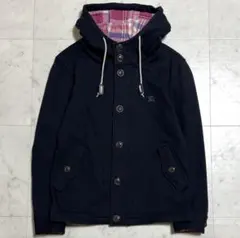 バーバリーブラックレーベル フーデットボタンパーカージャケット ネイビー 2