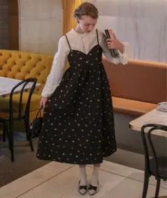 L*I様 花柄キャミソールロングワンピース