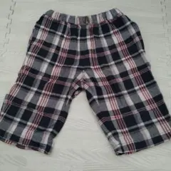 新品　プティマイン　チェック柄ハーフパンツ100