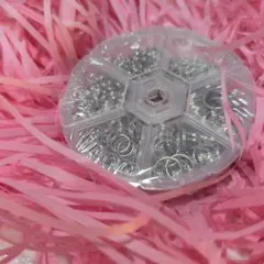 【新品未使用】二重丸カン　メタリックシルバーセット