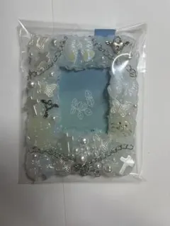 硬質カードケースデコ 水色 ホイップデコ