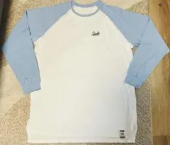 新品SLAMBLE 白X水色バイカラ— 長袖TシャツXXLウォームアップウェア