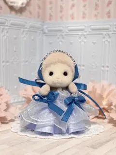 13 リボンたっぷりドレス(ヘッドドレス)　シルバニアファミリー