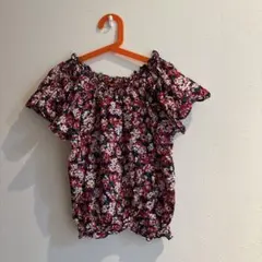 Lovetoxic花柄オフショルダー半袖シャツ 160cm