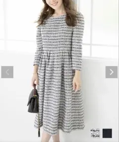 完売 liala×pg ツイード ワンピース ウエストタック S