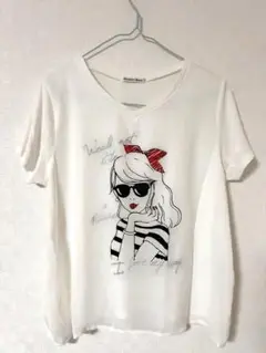 ホワイト シアー半袖 Tシャツ
