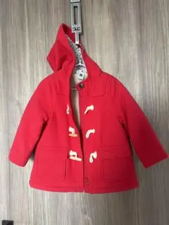 美品 プチバトー 94cm 赤 ダッフルコート ボア 女の子 アウター