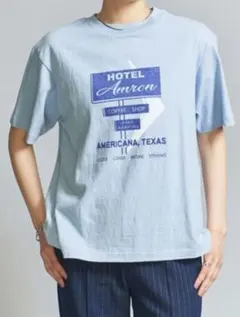 AMERICANA アメリカーナ 半袖Tシャツ ライトブルーのサムネイル