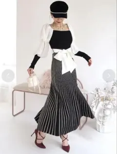 royal party コンシャススリーブラインスカートワンピース