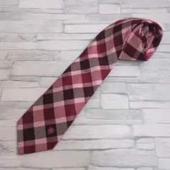 ブラックレーベルクレストブリッジ ネクタイ チェック柄 ピンク系