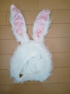 うさぎ 耳 帽子 コスプレ 被り物 ホワイトのサムネイル