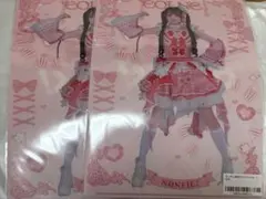 のんふぃく! こるねフェイスタオル 顔アクキーA、缶バッジ クリア