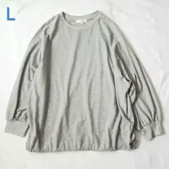 新品 ドローストリング ラグランスリーブ Tシャツ グレー Lサイズ