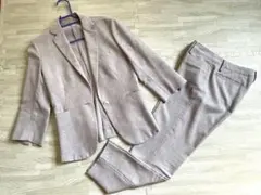 【美品】オリヒカ　麻風スーツ上下セット7分丈　ウォッシャブル