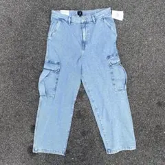 未使用 H&M バギーフィット デニム カーゴパンツ 34/30
