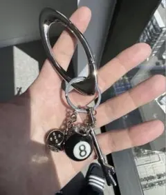 カラビナ型キーホルダー キーリング付 オーバル型 カラビナ ストリート アメカジ