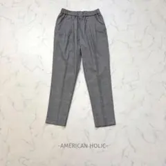 AMERICANHOLIC/テーパードパンツ/M/グレー/チェック/美シルエットのサムネイル