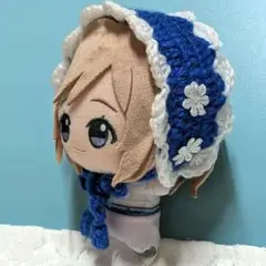 〈ブルー×ホワイト〉ぬい服　ヘッドドレス　にじぬい　ちびぐるみ