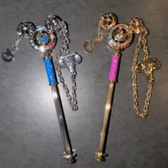 ディズニーシー キーホルダーバッグチェーン チャーム 10周年 金銀セット