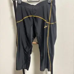 asics 陸上タイツ M 黒/金　スパッツ