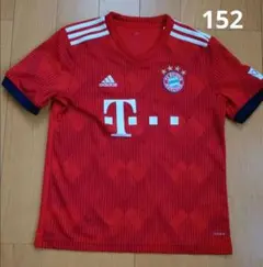 【美品】adidas FC Bayern München 赤サッカーシャツ152
