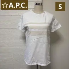 A.P.C.ホワイト ボーダー半袖Tシャツ アーペーセー　S JAPANのサムネイル