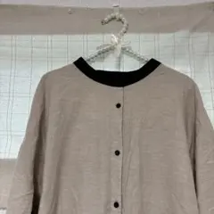 サマンサモスモス ベージュ 長袖ロングワンピース ボタン付き