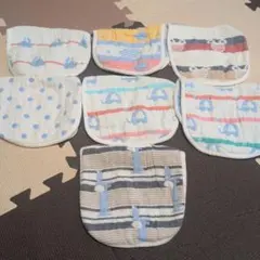 未使用品ベビー用スタイ7枚セット、６重ガーゼ韓国もの