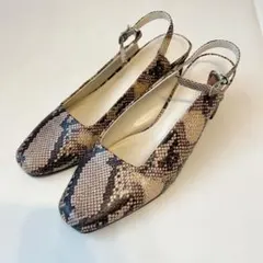 【moussy】パイソン柄サンダル パンプス　スクエアトゥ