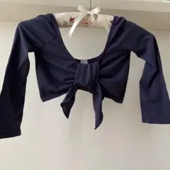 チャコット　紫系リボン付きショートトップス