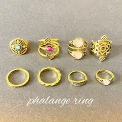 8点リングセット♪新品★オシャレヴィンテージ系♪韓国　豪華ゴールド