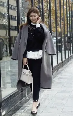 VERSEAUヴェルソー2024完売！ファインウールリバーロングコート新品タグ付