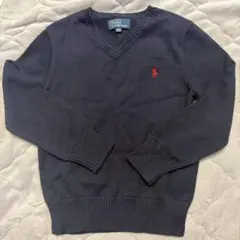 Polo Ralph Lauren ネイビー Vネックセーター 120 110