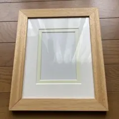 高級　木製　ホワイト・額縁 ポストカードサイズ