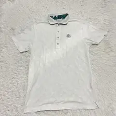 人気 アンパスィ and per se ゴルフ ポロシャツ メンズ 総柄 白