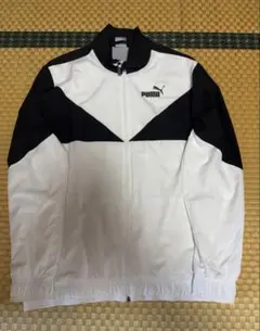 【美品】プーマ PUMA ジャージ ジャケット 白 黒 メンズ XLサイズ