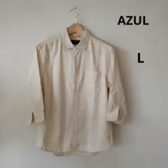 AZUL 七分袖　ベージュ　メンズシャツ　Mのサムネイル