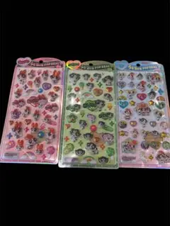 【新品】パワパフ うるちゅるシール 3種 コンプリートセット レトロ デコ