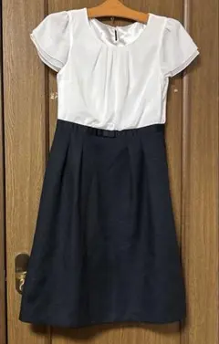 レディース バイカラー ワンピース 半袖