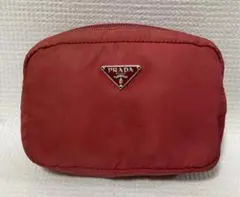 PRADA レッドナイロンポーチ MADE IN ITALY