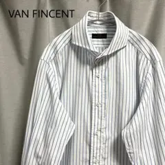 VAN FINCENT ストライプシャツ ビジネス ドレス M CANCLINI