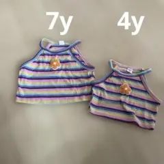 SHEIN マルチカラー ボーダー タンクトップ 2枚セット