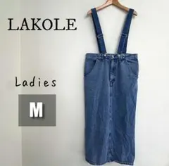 ​【美品】ラコレ LAKOLE デニムサロペットスカート M デニムワンピのサムネイル