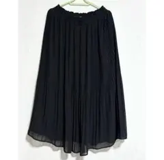 プリーツスカート　ブラック　ウエストゴム