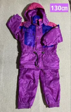 子ども用紫のスキーウェアセット