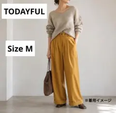 美品☆秋色【TODAYFUL】ツイルタックトラウザーズ パンツ トゥデイフル