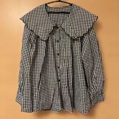 ブラウス　　ギンガムチェック　長袖