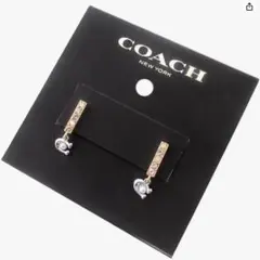 新品未使用　COACH アウトレット シグネチャー パヴェ バー ハギー ピアス
